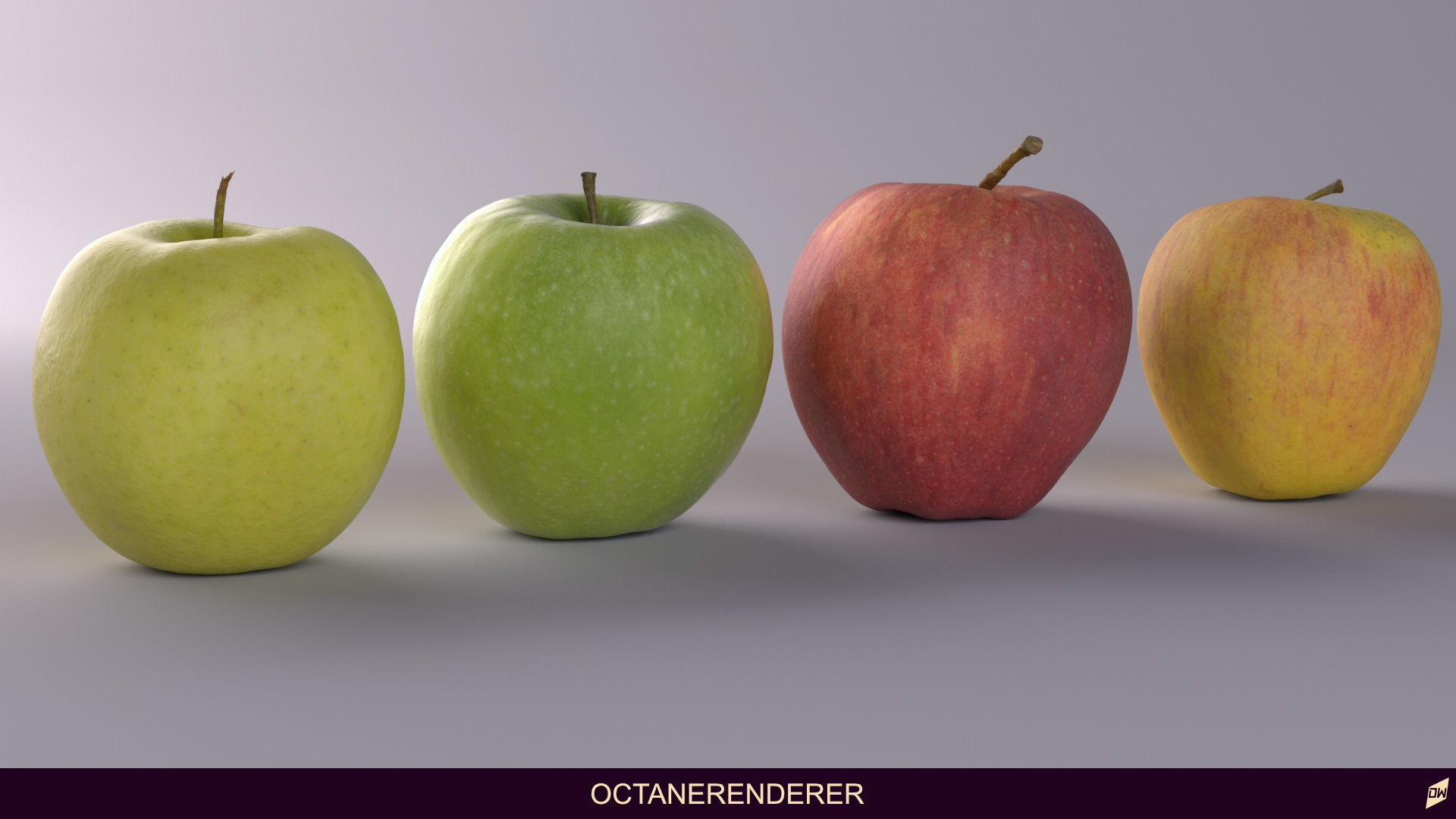 Apples in wooden bowls Low-poly 3D model_26