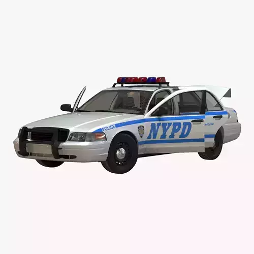 Generic Police Car NYPD Rigged 3D model