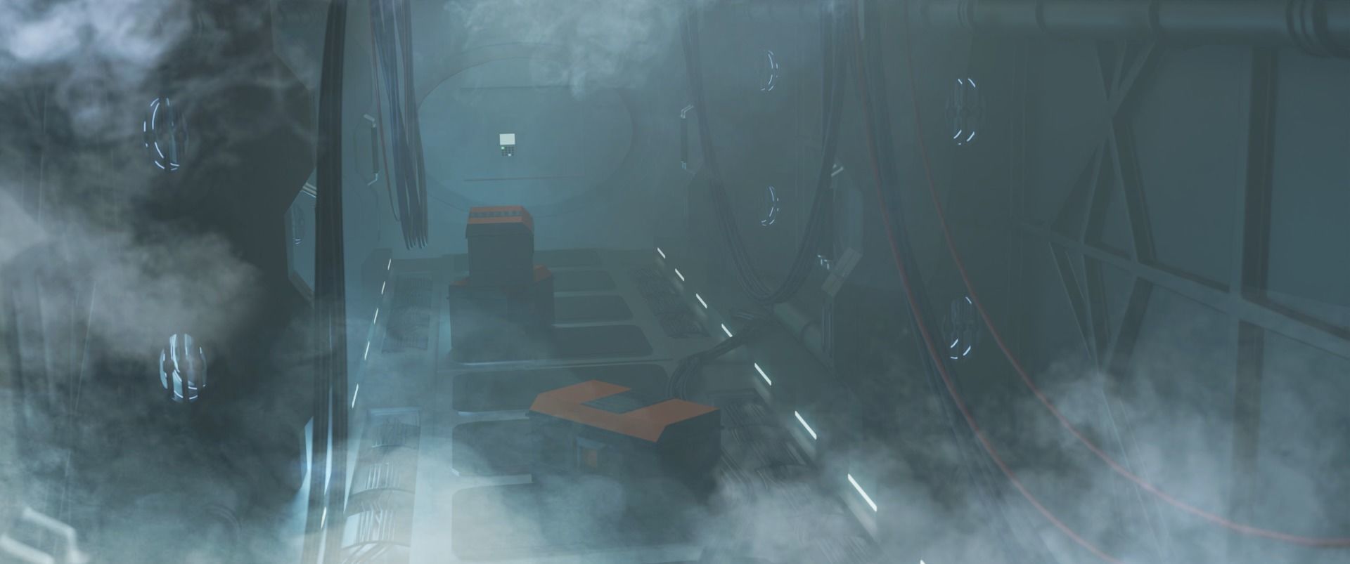 Scifi spaceship corridor 3D model_1