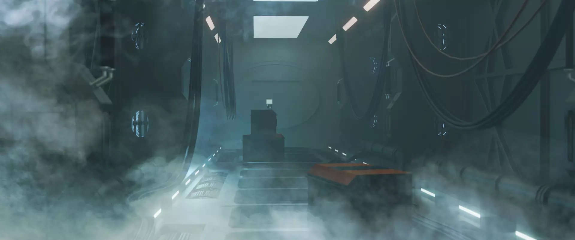 Scifi spaceship corridor 3D model_0