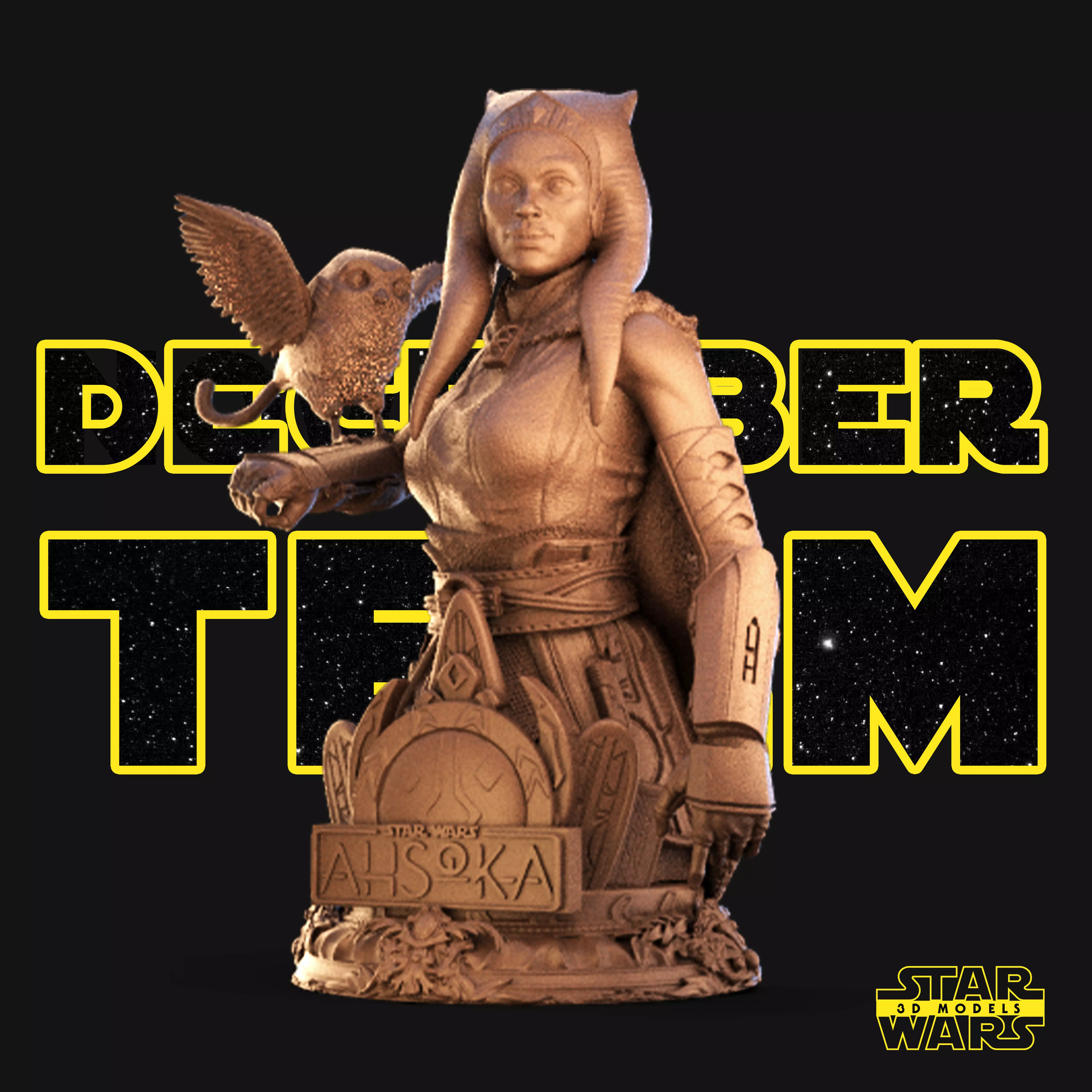 Ahsoka Bust - Tested and Ready for 3D printing Free 3D print model