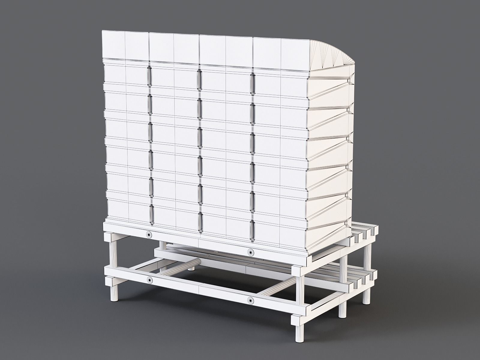 Storage Lockers on a Bench PBR Low-poly 3D model_16