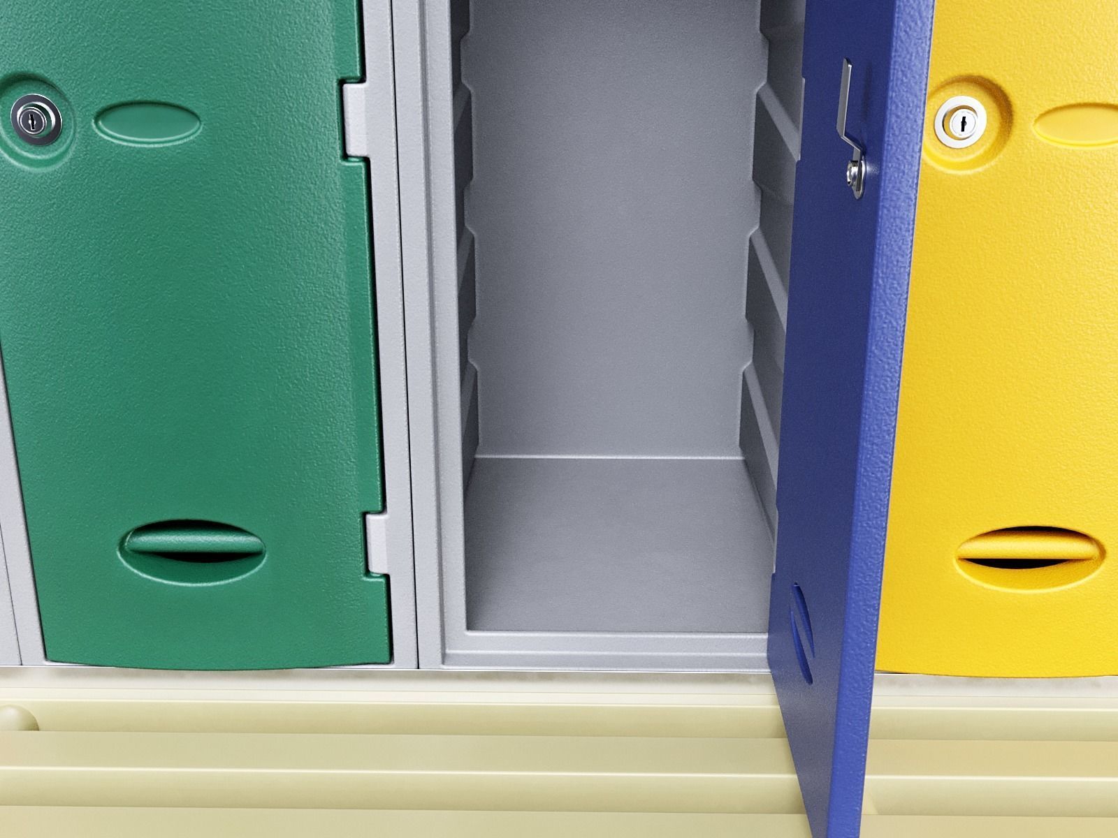 Storage Lockers on a Bench PBR Low-poly 3D model_6