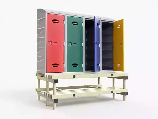 Storage Lockers on a Bench PBR