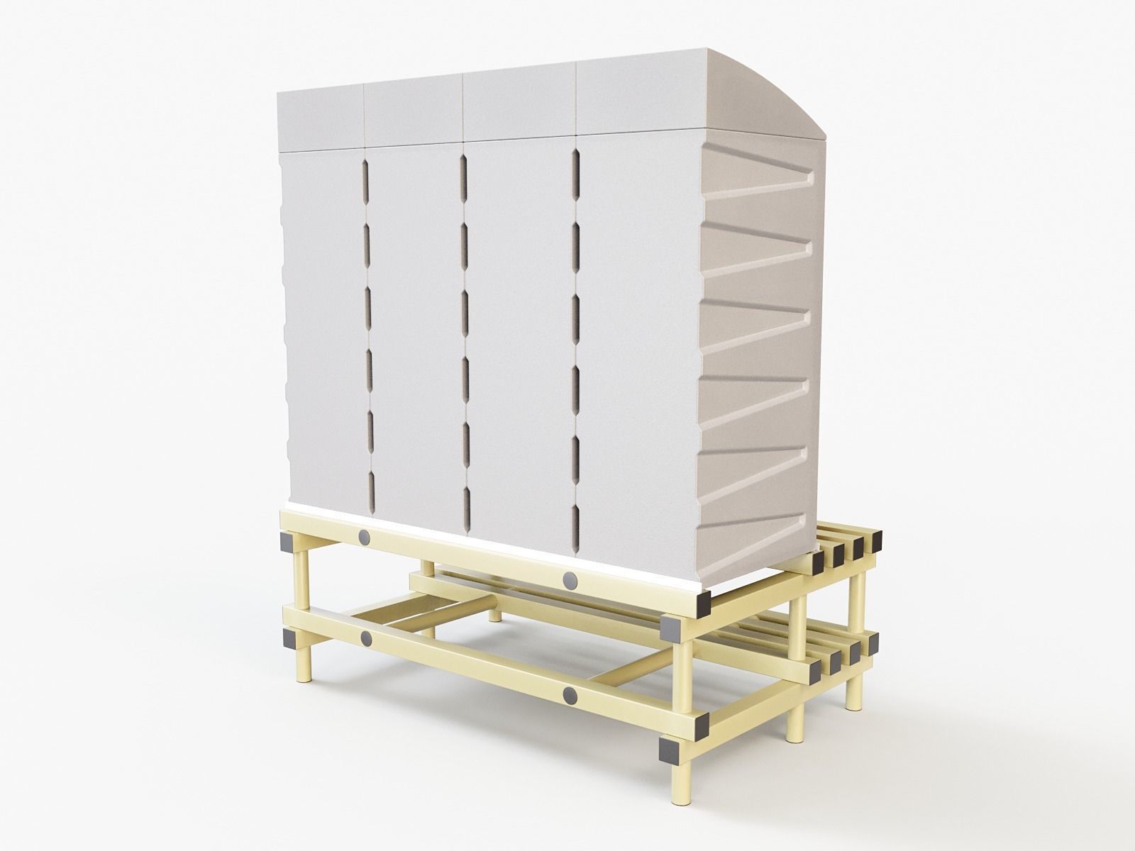 Storage Lockers on a Bench PBR Low-poly 3D model_3
