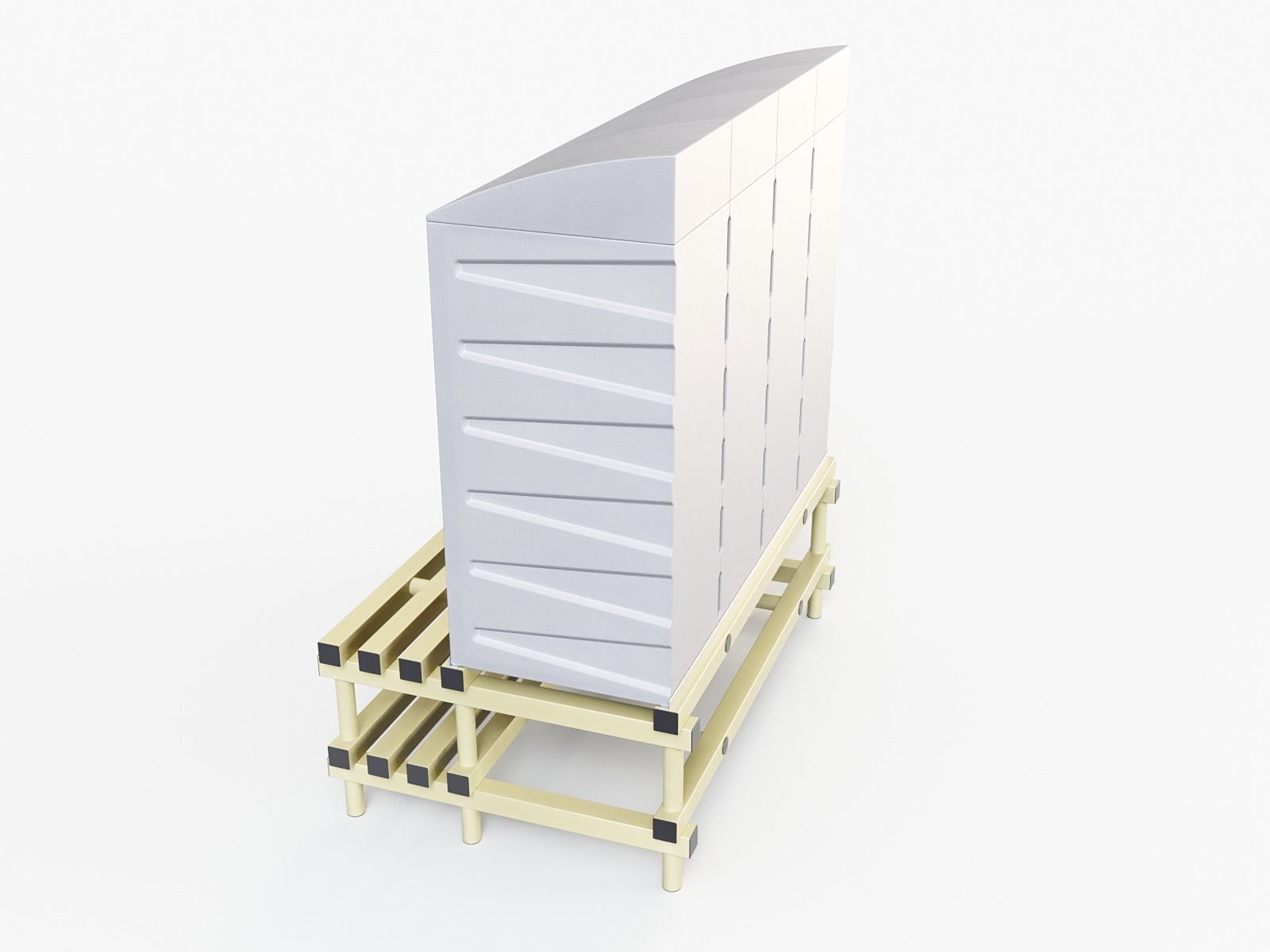 Storage Lockers on a Bench PBR Low-poly 3D model_4