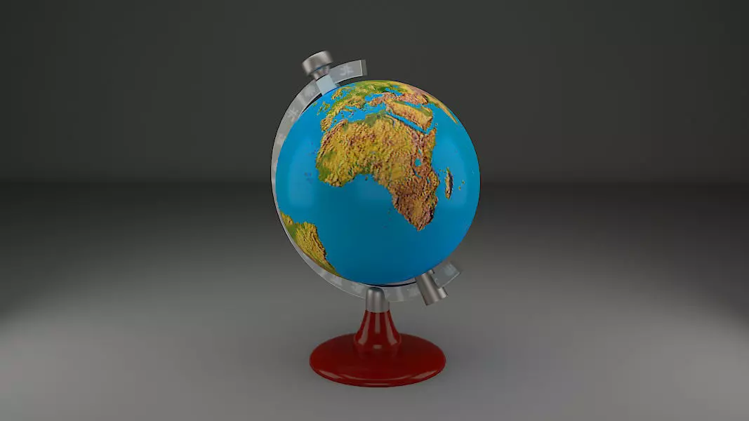 World globe Map Low-poly 3D model_0