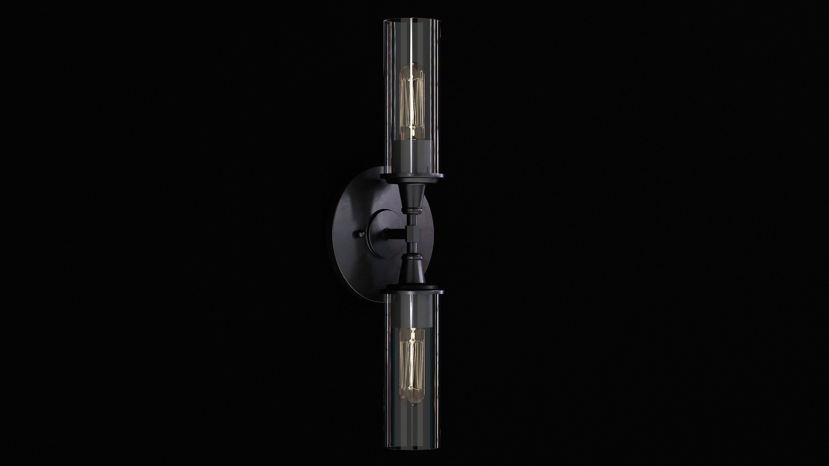 Shades of Light Double Bullet Glass Wall Sconce 3D model_2