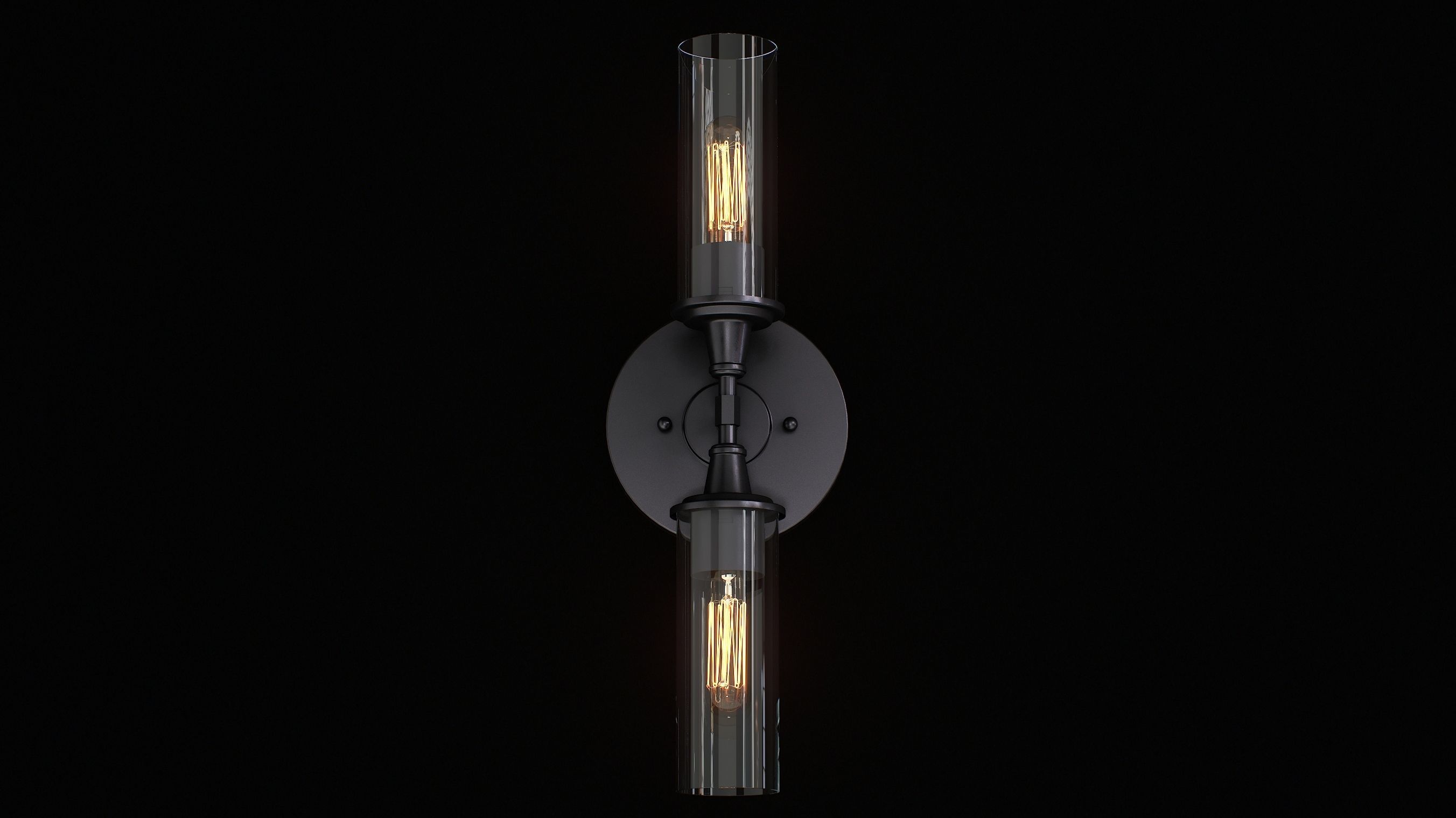 Shades of Light Double Bullet Glass Wall Sconce 3D model_4