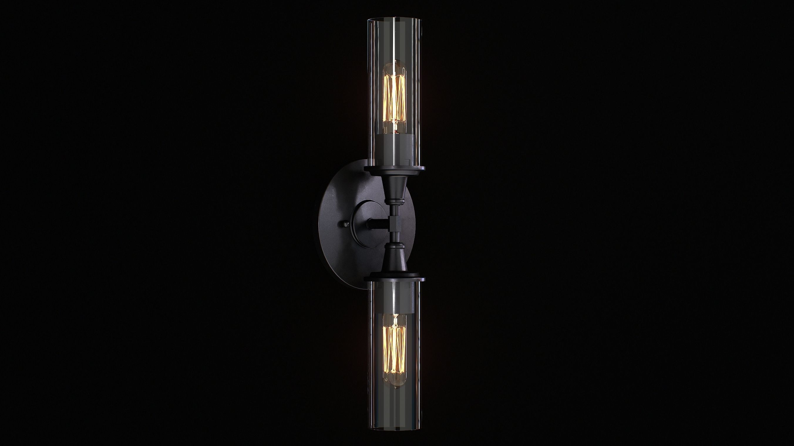 Shades of Light Double Bullet Glass Wall Sconce 3D model_6