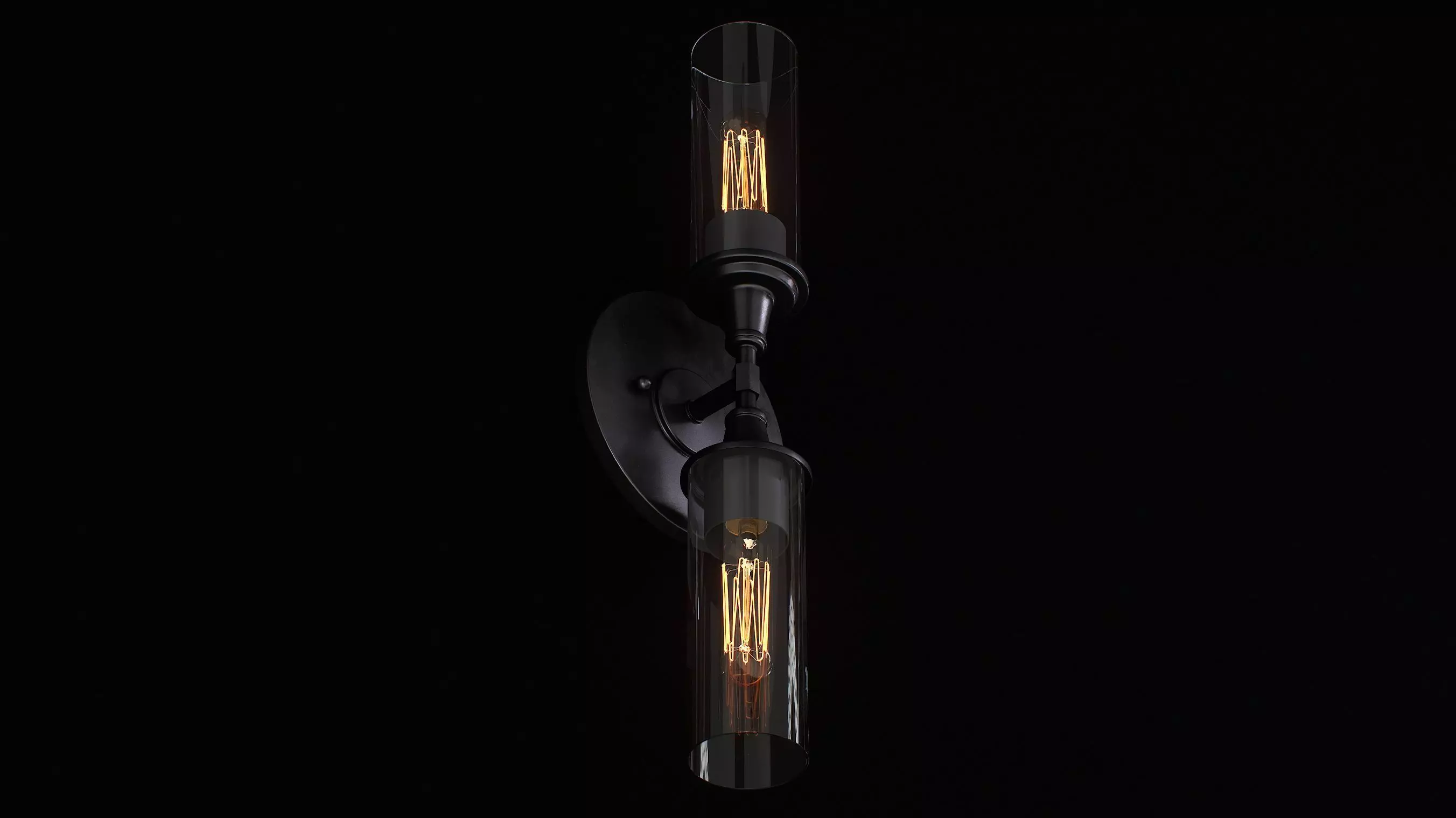 Shades of Light Double Bullet Glass Wall Sconce 3D model_0