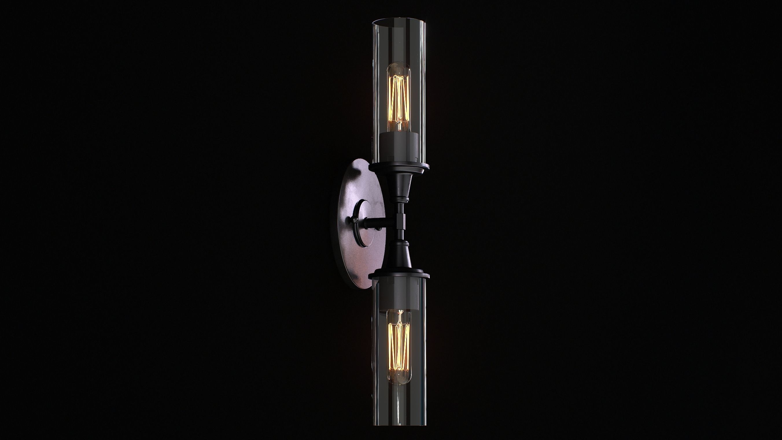 Shades of Light Double Bullet Glass Wall Sconce 3D model_8