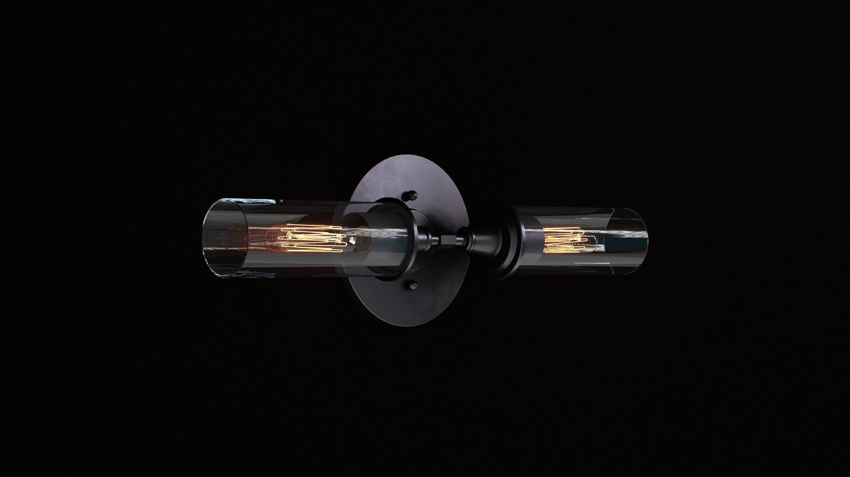Shades of Light Double Bullet Glass Wall Sconce 3D model_12