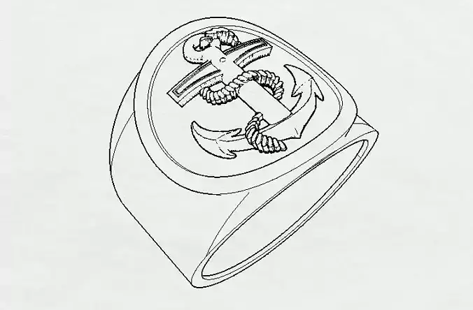 Anchor ring for Lost-wax casting or just 3d print