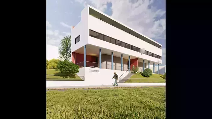 Weissenhof-Siedlung Le Corbusier and Pierre Jeanneret Low-poly 3D model