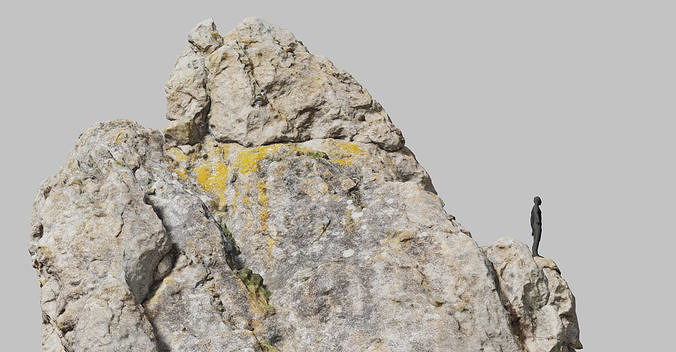 Big Mountain Peak Cliff Boulder Drone Scan PBR Low-poly 3D model