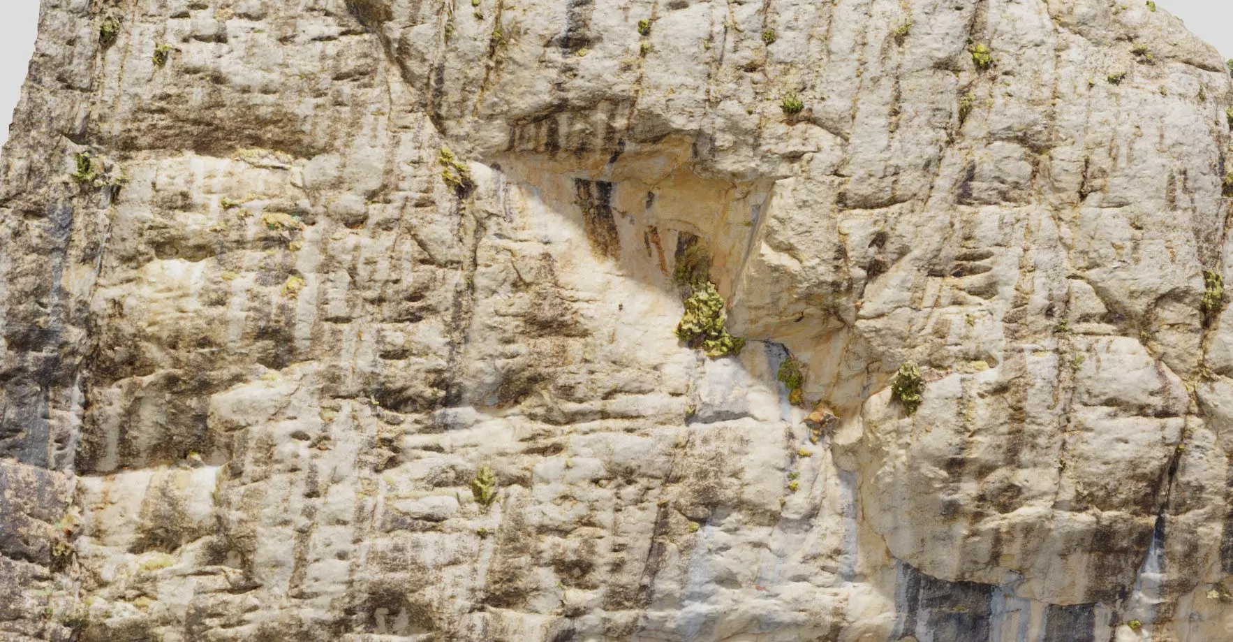 Big Smooth Cliff Drone Scan PBR Low-poly 3D model_0