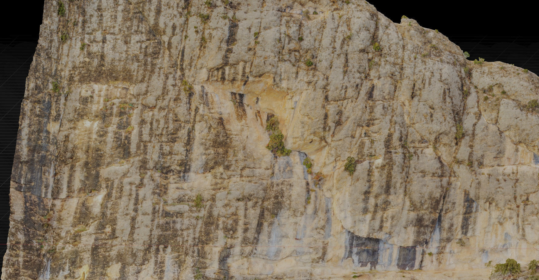 Big Smooth Cliff Drone Scan PBR Low-poly 3D model_2