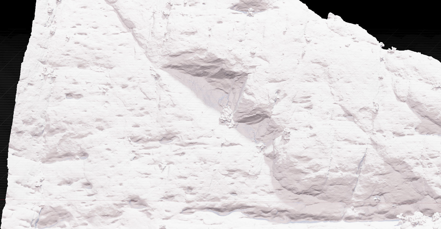 Big Smooth Cliff Drone Scan PBR Low-poly 3D model_3