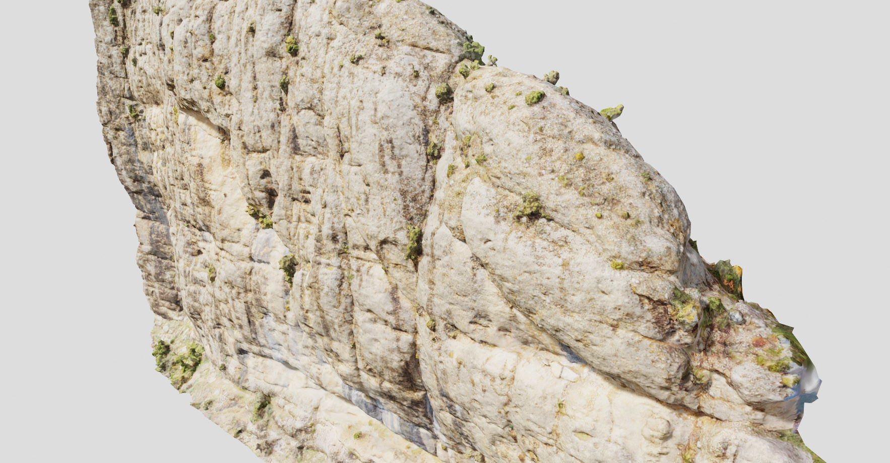Big Smooth Cliff Drone Scan PBR Low-poly 3D model_1