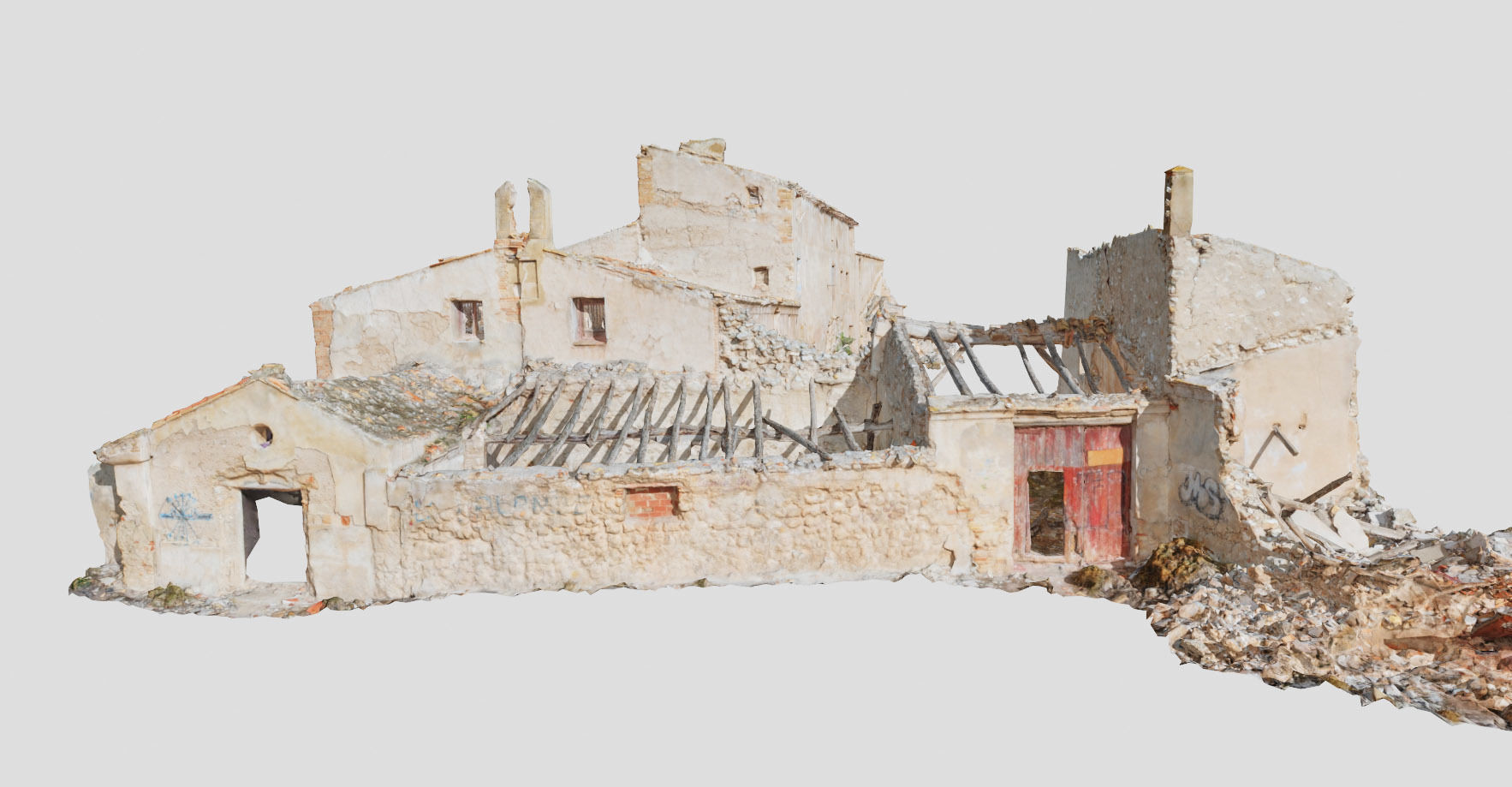 Building Complex Ruins Old Photoscan PBR Low-poly 3D model_6