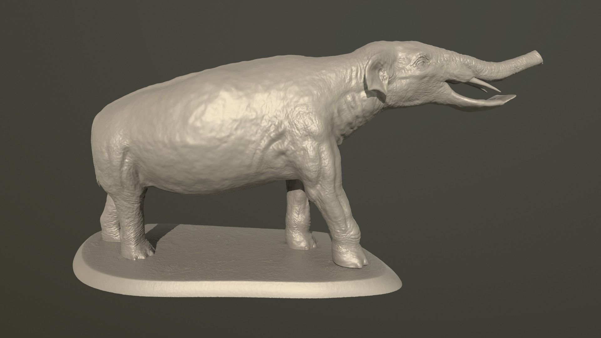 Collection of 10 extinct elephantoid proboscidean 3D print model_52