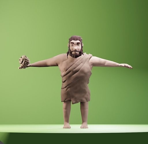 HOMEM DAS CARVENAS LOW POLY Low-poly 3D model