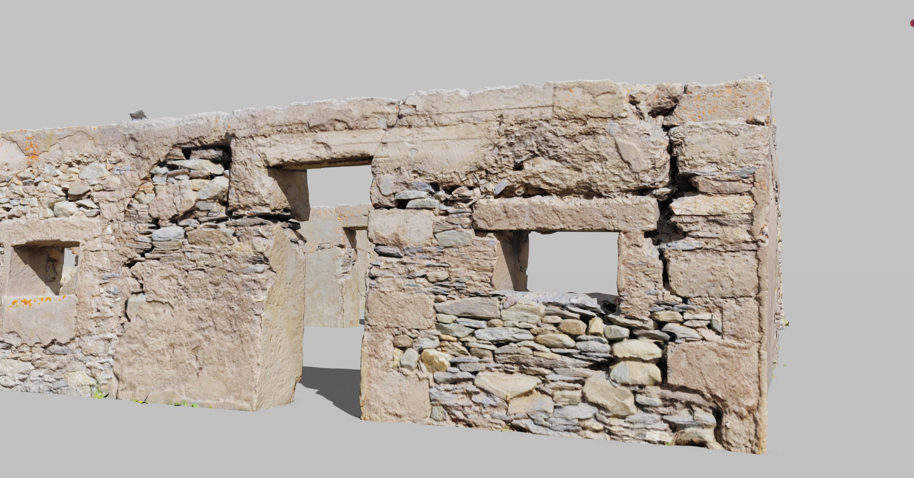 House Wall Ruins Stone Scan Modules PBR Low-poly 3D model_12