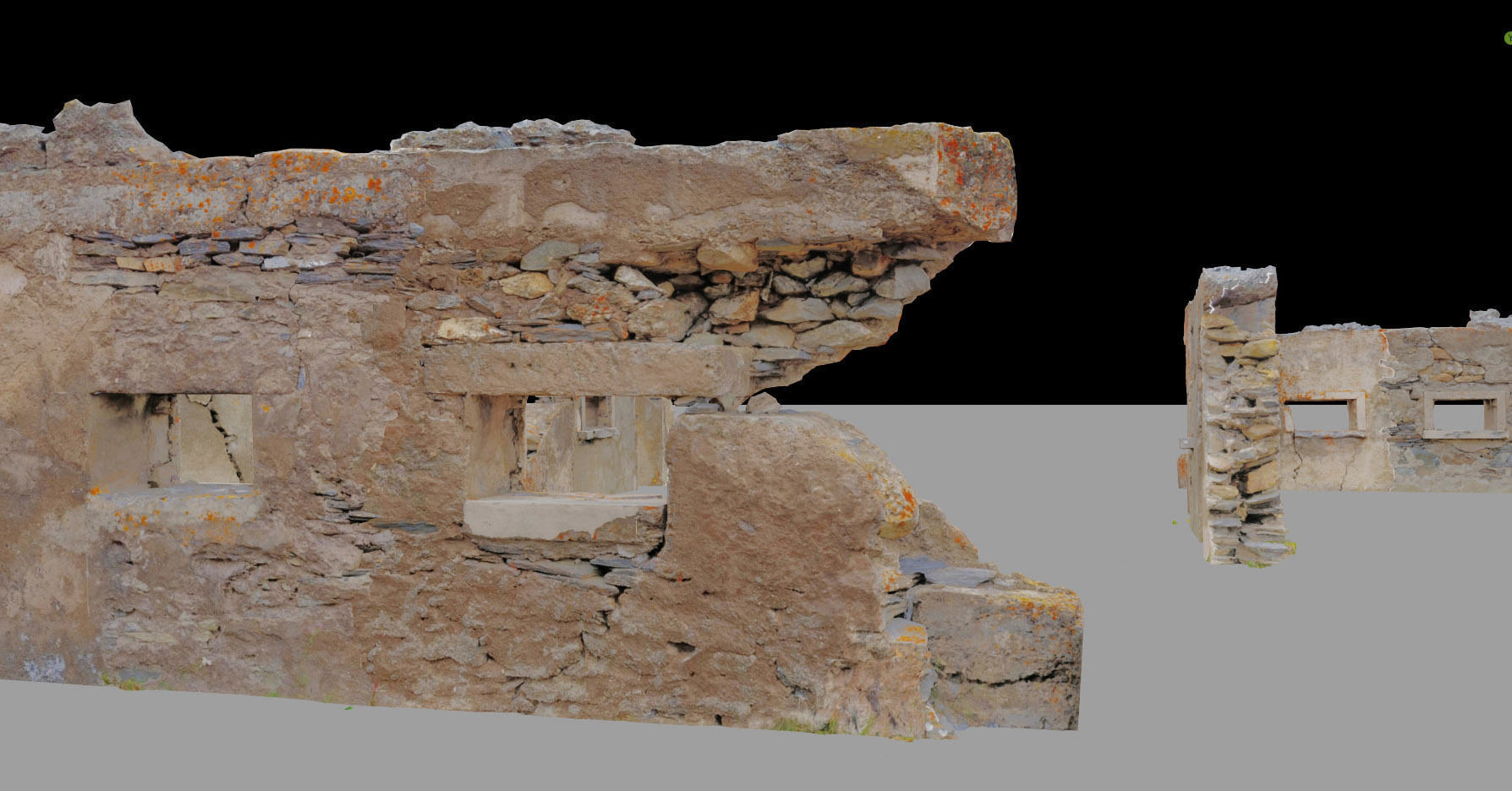 House Wall Ruins Stone Scan Modules PBR Low-poly 3D model_5