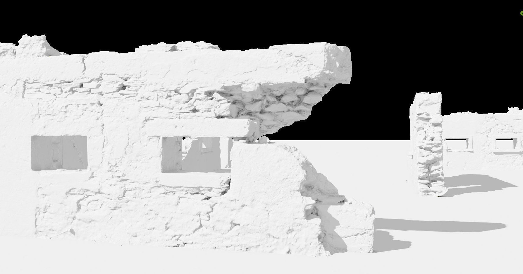 House Wall Ruins Stone Scan Modules PBR Low-poly 3D model_7