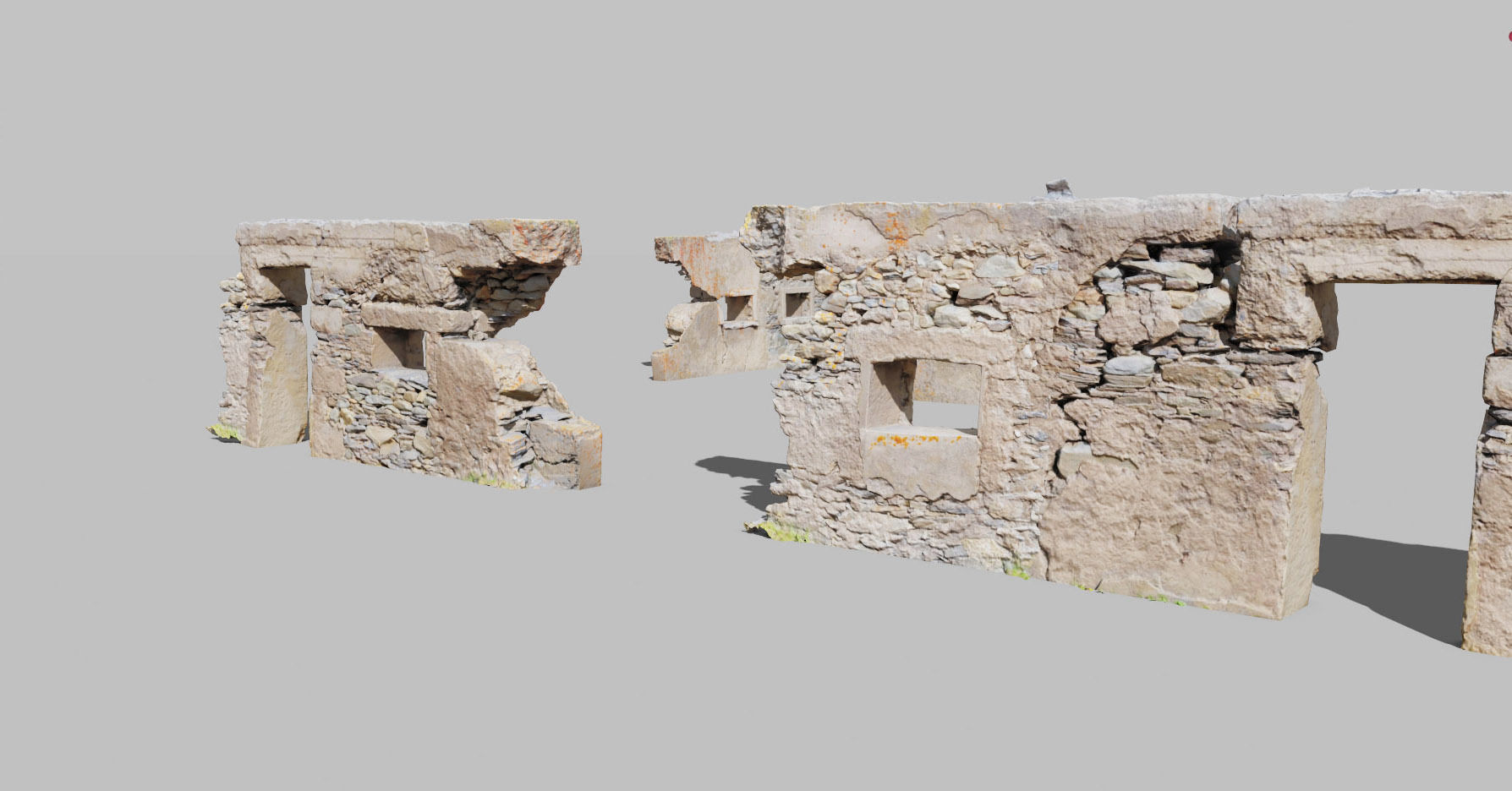 House Wall Ruins Stone Scan Modules PBR Low-poly 3D model_11