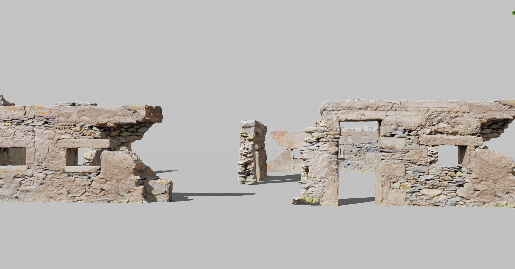 House Wall Ruins Stone Scan Modules PBR Low-poly 3D model_14