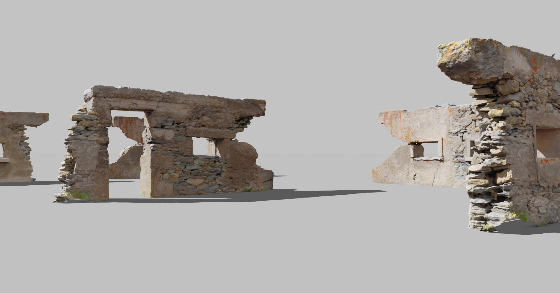 House Wall Ruins Stone Scan Modules PBR Low-poly 3D model_15