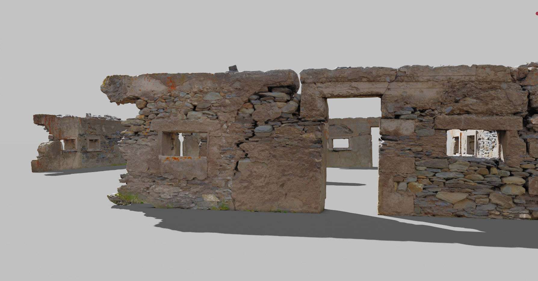 House Wall Ruins Stone Scan Modules PBR Low-poly 3D model_16