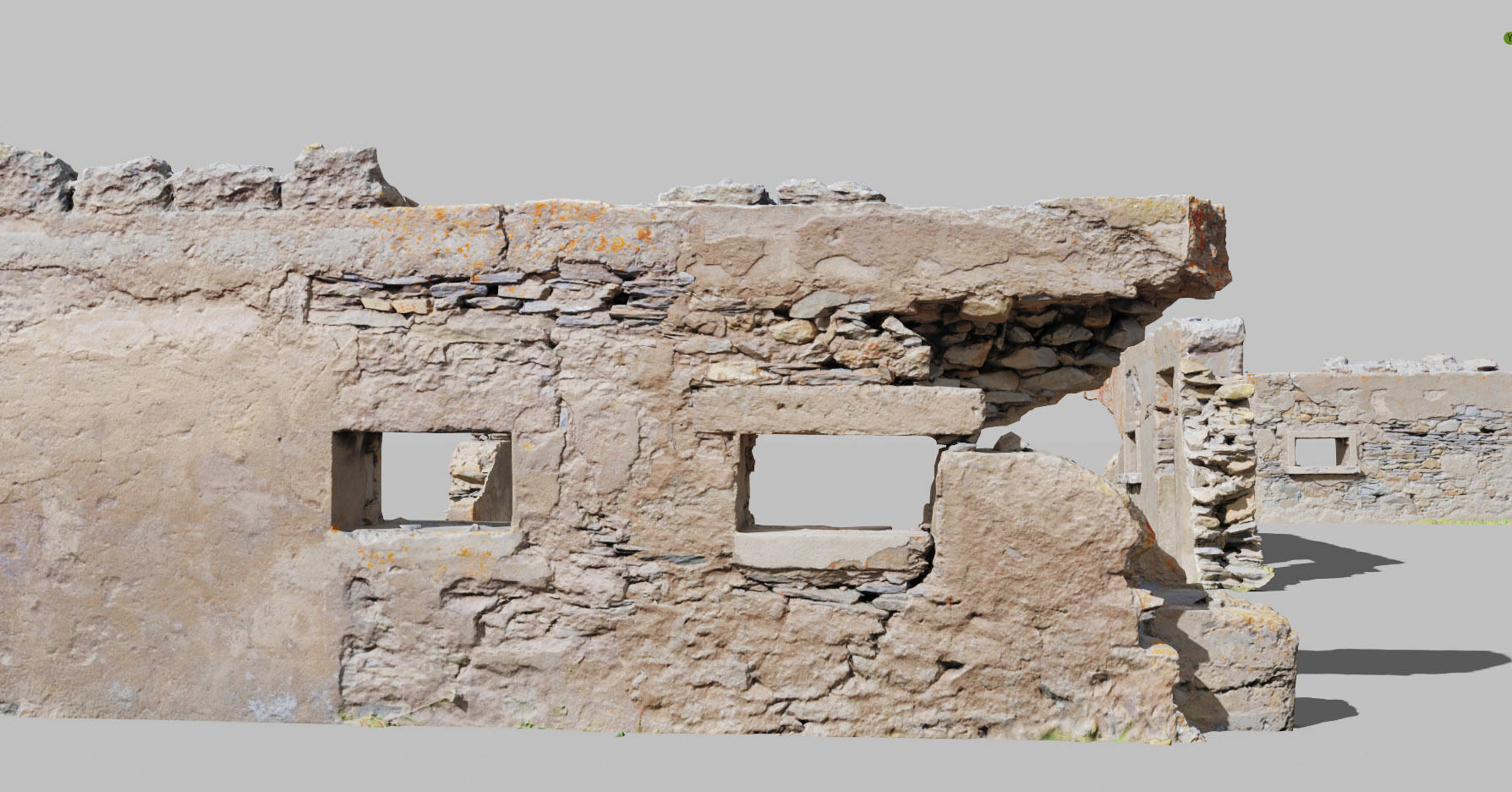 House Wall Ruins Stone Scan Modules PBR Low-poly 3D model_13