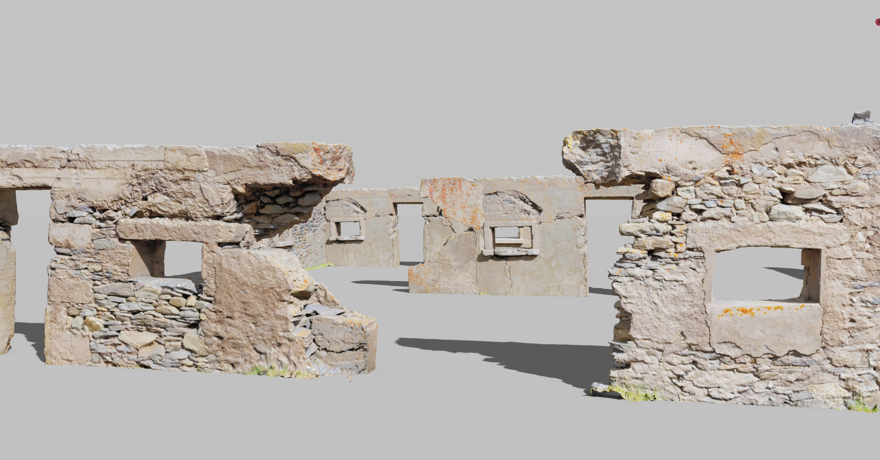 House Wall Ruins Stone Scan Modules PBR Low-poly 3D model_2