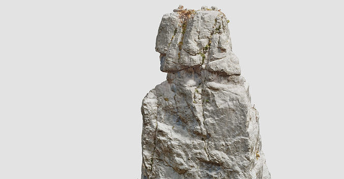 Huge Boulder Pillar Cliff Drone Scan PBR Low-poly 3D model