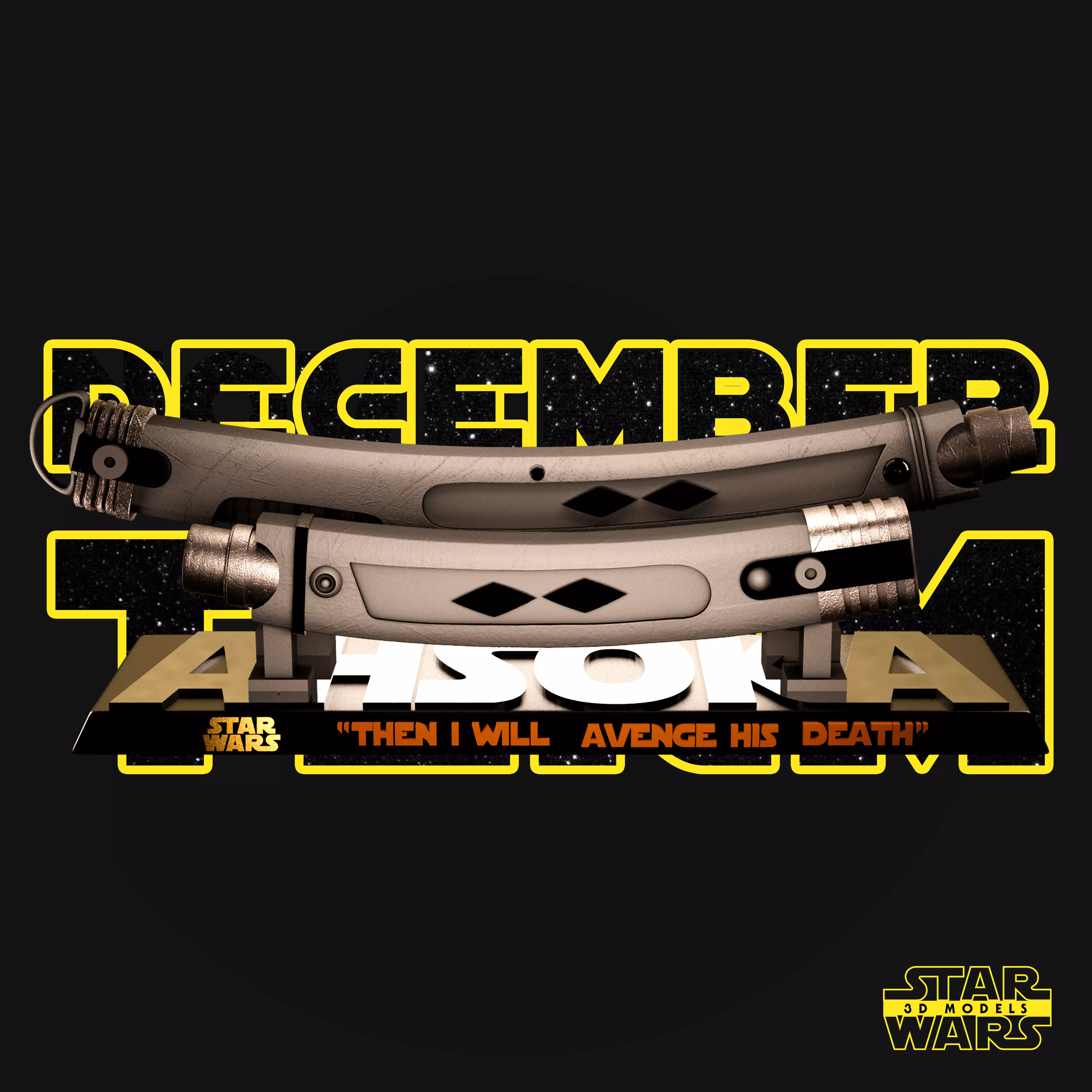 Ahsoka Lightsaber Sculpture - Tested and Ready for 3D printing 3D print model