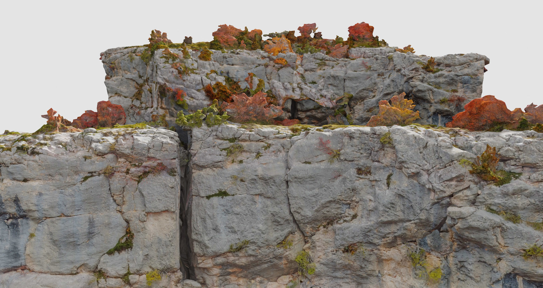 Huge Boulder Cliff Drone Scan PBR Low-poly 3D model_7