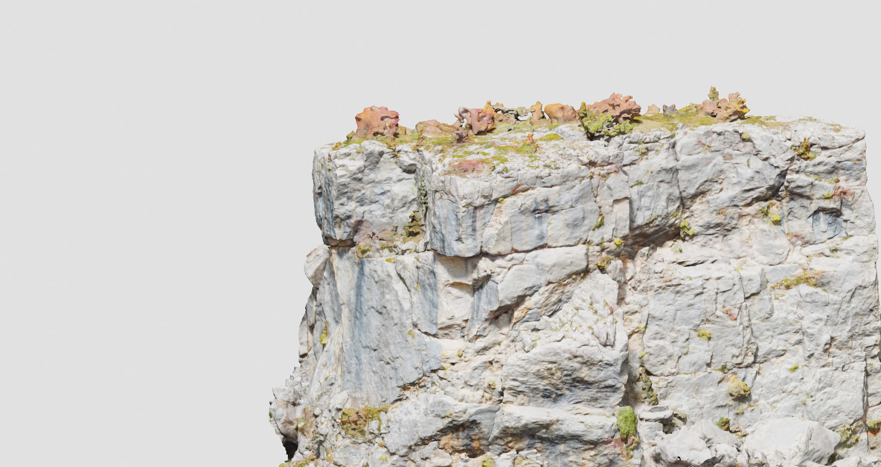 Huge Boulder Cliff Drone Scan PBR Low-poly 3D model_19