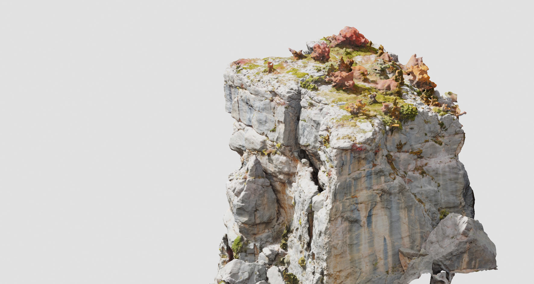 Huge Boulder Cliff Drone Scan PBR Low-poly 3D model_23