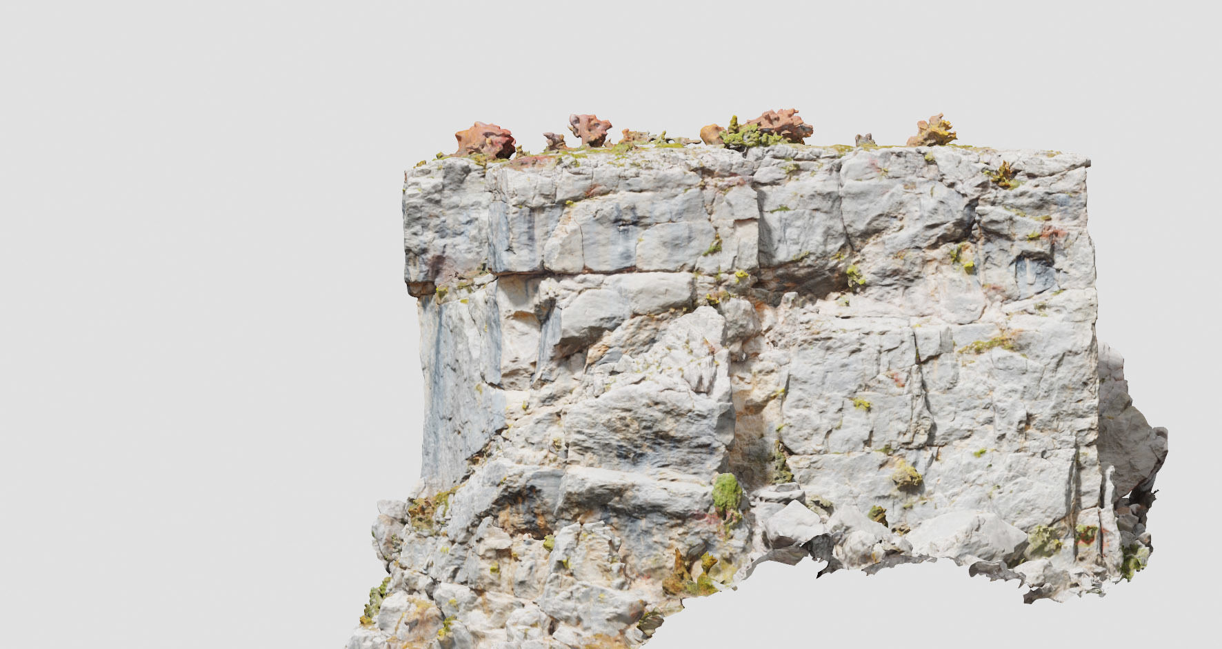 Huge Boulder Cliff Drone Scan PBR Low-poly 3D model_8