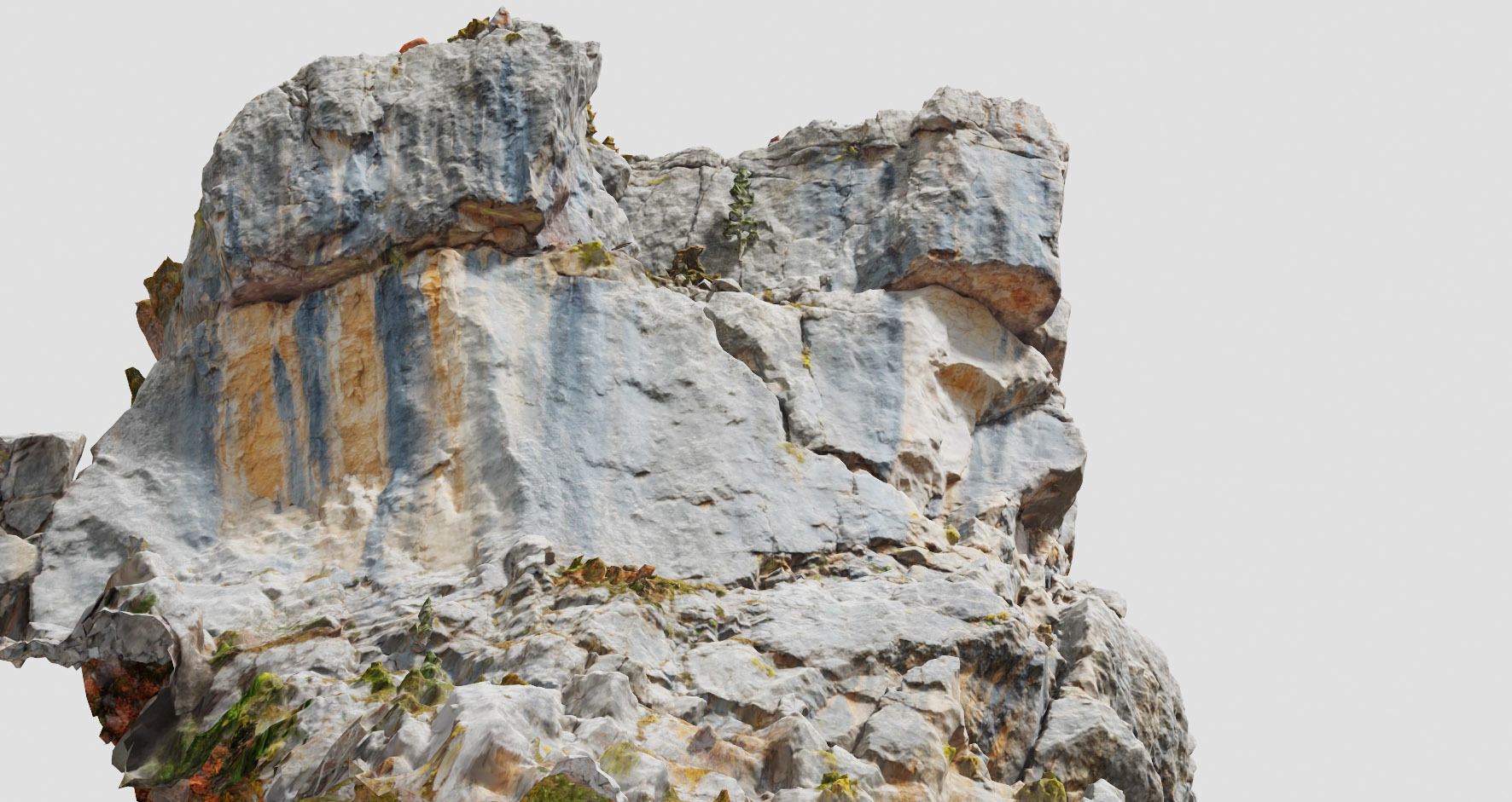 Huge Boulder Cliff Drone Scan PBR Low-poly 3D model_3