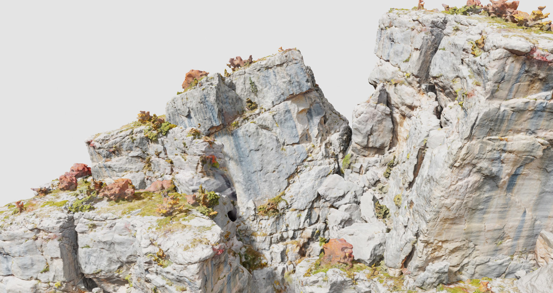Huge Boulder Cliff Drone Scan PBR Low-poly 3D model_20