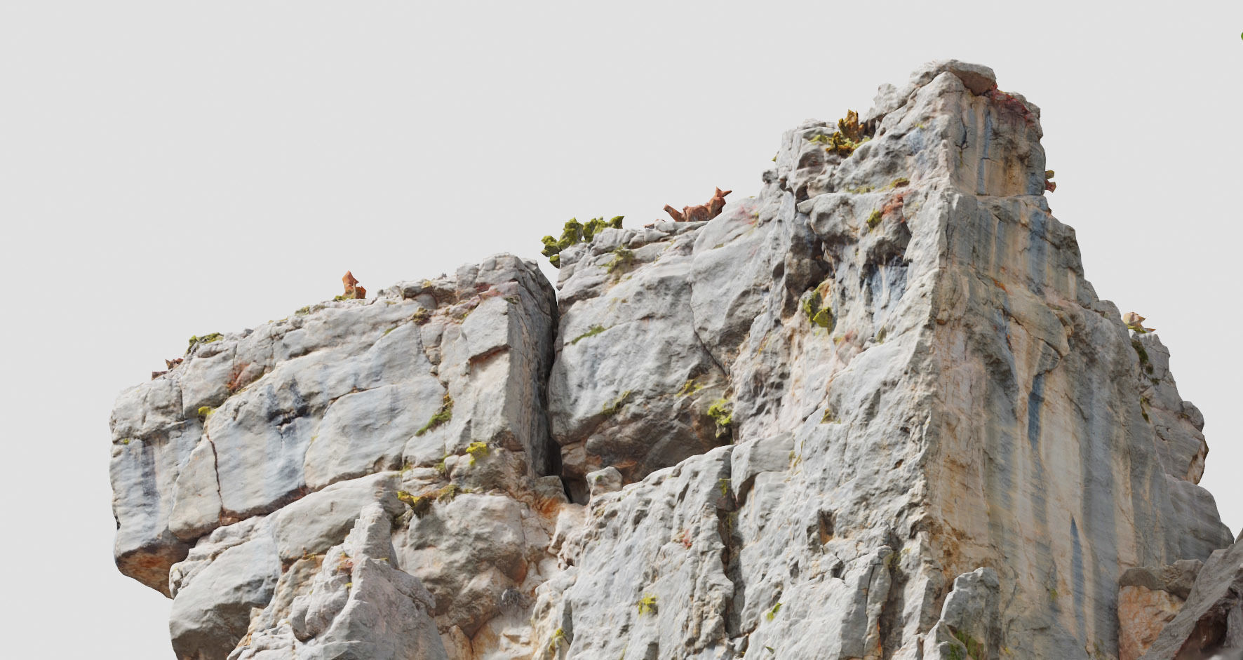 Huge Boulder Cliff Drone Scan PBR Low-poly 3D model_14