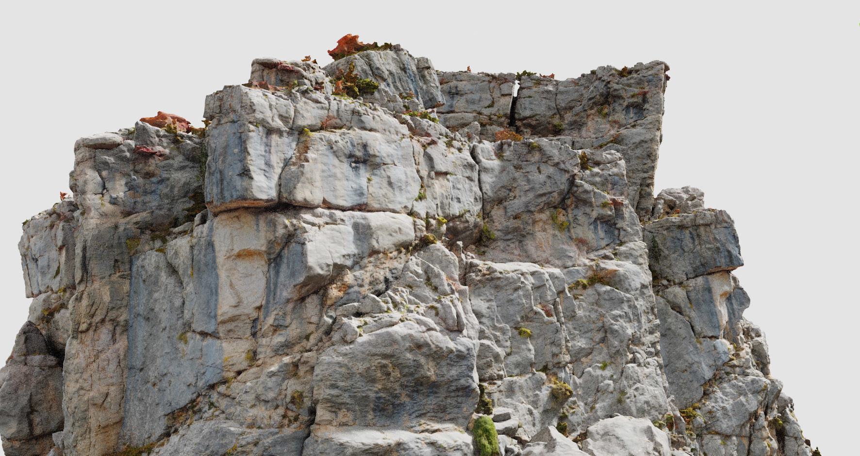 Huge Boulder Cliff Drone Scan PBR Low-poly 3D model_11