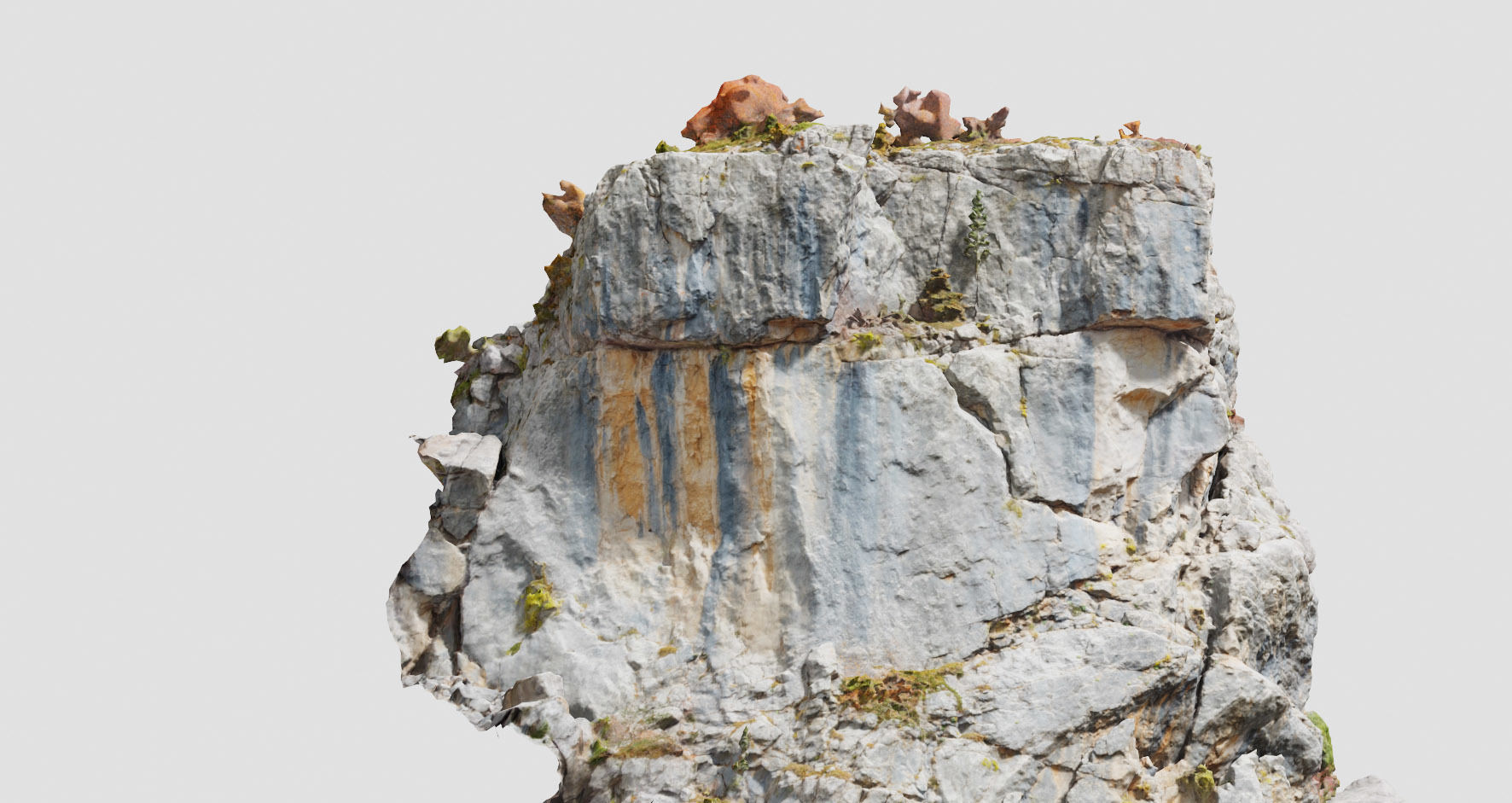 Huge Boulder Cliff Drone Scan PBR Low-poly 3D model_17