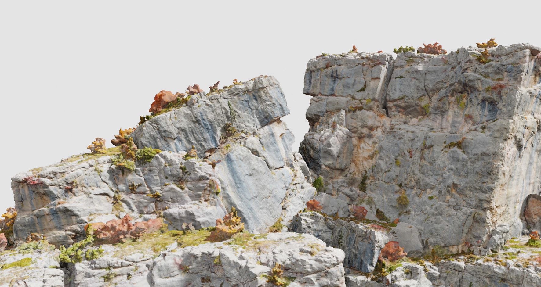 Huge Boulder Cliff Drone Scan PBR Low-poly 3D model_26
