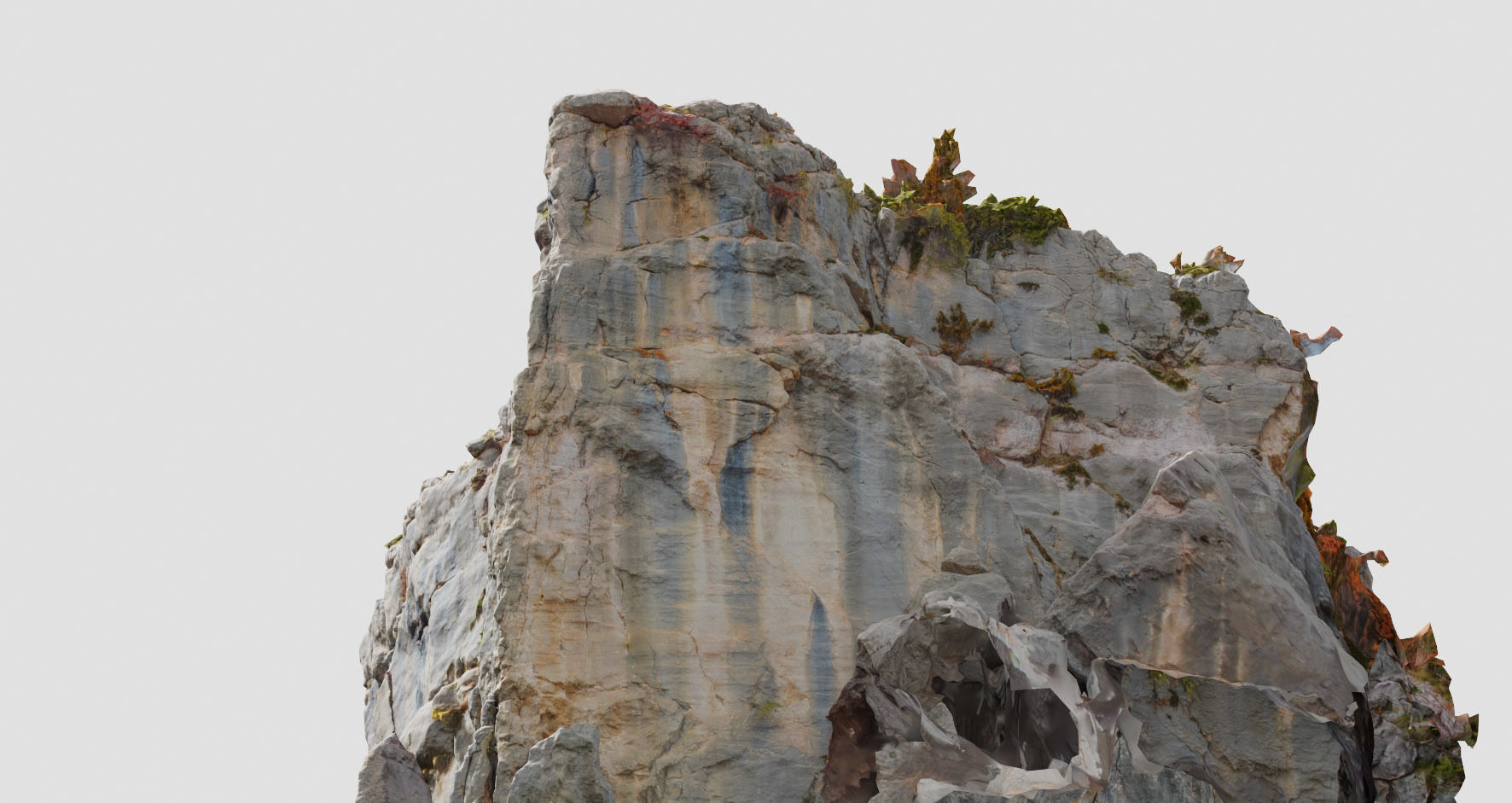 Huge Boulder Cliff Drone Scan PBR Low-poly 3D model_15