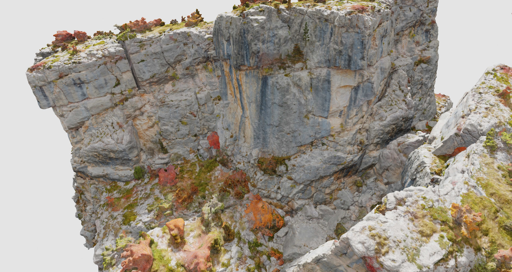 Huge Boulder Cliff Drone Scan PBR Low-poly 3D model_27